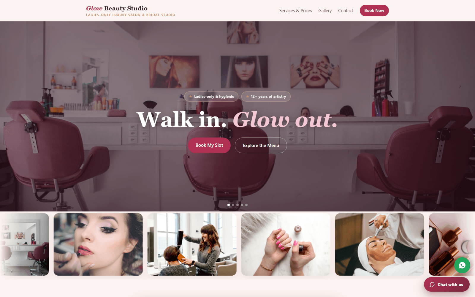 Parlour Booking Site screenshot
